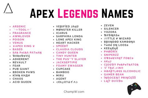 Tag: sweaty apex names. July 26, 2023 March 6, 2023 Entertainment Technology by Igor. 150 Unique and Catchy Clan Names for Groups of Gamers. What Is A Clan In Video Games? The word ‘clan’ doesn’t just denote a close-knit group of interrelated families. It can also refer to any group made up of people with the same interests and ambitions.. 