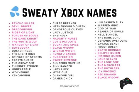 Sweaty xbox gamertags. Sweaty Things To Add To Your Fortnite Name (PS4/XBOX/PC) | Not Taken 2020BEST Sweaty/Tryhard Fortnite Names | OG Sweaty Clan Names NOT TAKEN 2020 (PS4/XBOX/P... 
