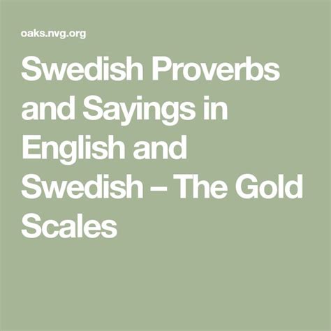 Swedish proverbs - Wikiquote