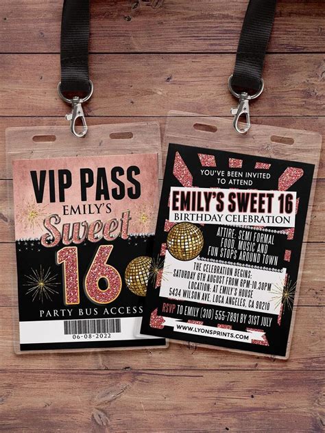 Sweet 16 Vip Pass - Etsy