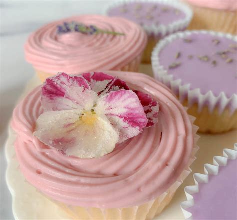 Sweet Lavender Cupcakes With Sugared Flowers And A …