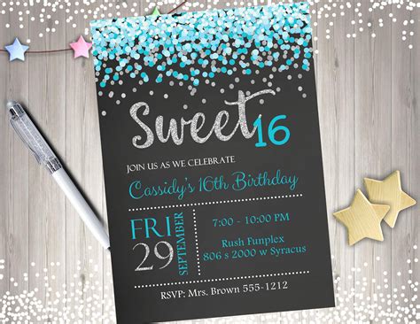 Sweet Sixteen Invitation Templates Free