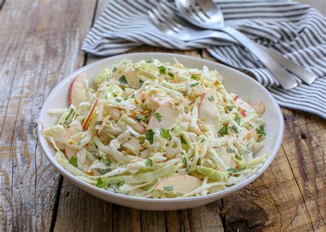 Sweet and Spicy Apple Coleslaw - Barefeet in the Kitchen