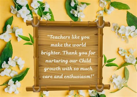 Sweet messages for teachers from parents. .  ...