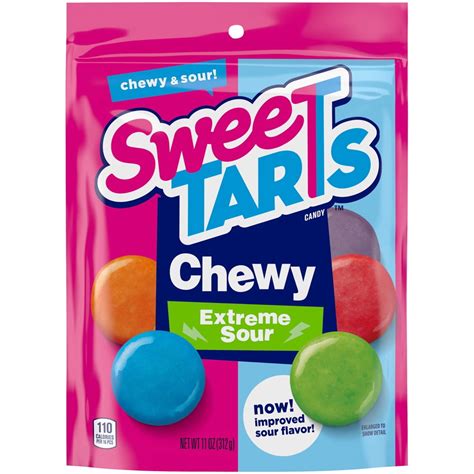 Sweetarts extreme sour chewy. SweeTarts Chewy Fusion Fruit Punch Medley - 3oz (85g) Product Description SweeTARTS is at it again, ... Sweetarts Extreme Sour Chewy Roll - 1.65oz (46.8g) The sour and chewy variation of the popular SweeTarts. Their … 