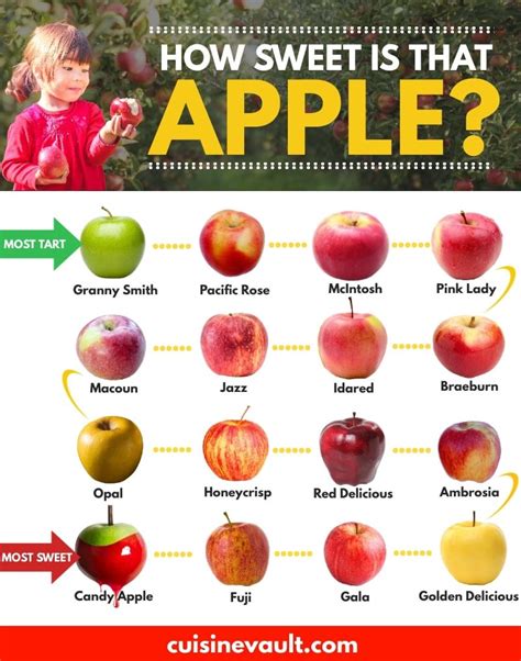 Sweetest apples. 1. Fuji Apples. Fuji apples are beloved for their sweet flavor, and are often the sweetest apple variety found in grocery stores. These popular apples have juicy flesh that also retains a ... 