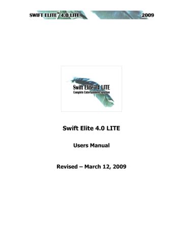 Swift Elite 4 LITE User Manual Manualzz