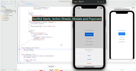 SwiftUI Alerts, Action Sheets, Modals and Popovers Tutorial101