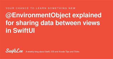 Swiftui environmentobject.  They determine how data is stored and when views ...