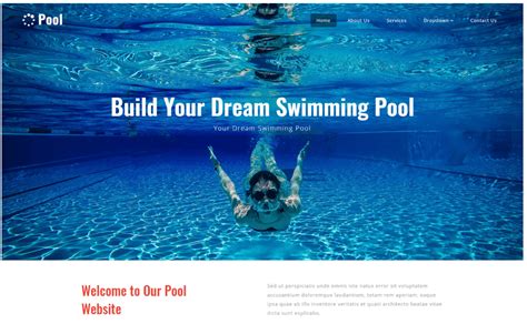 Swimming Pool Website Template Download for Free DesignHooks