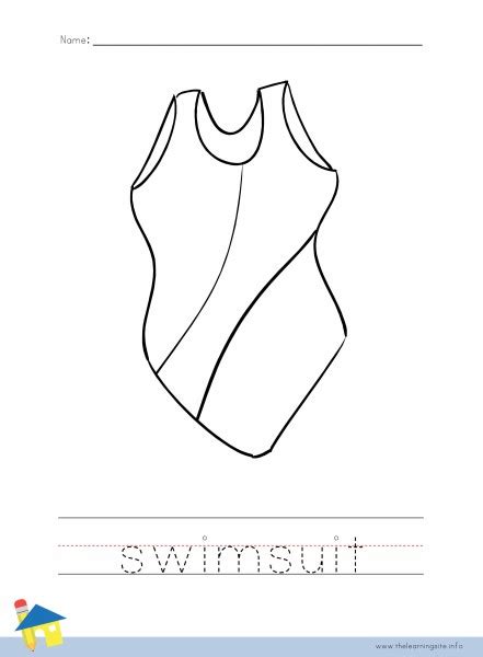 Swimsuit Coloring Worksheet The Learning Site