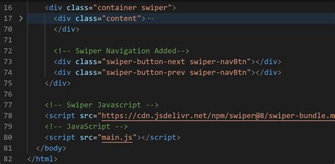 Swiper button next not working. 1 from CDN.  However, even though the content is...