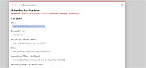Swiper with React 18 causes TypeError Cannot read properties of