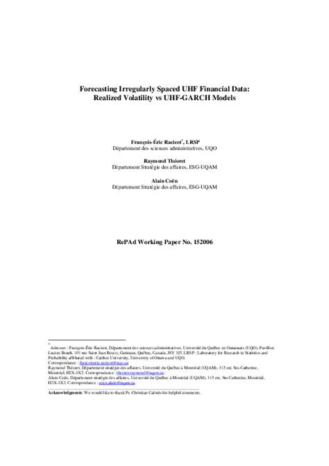 Swiptv vs uhf.  Our first aim is to develop an empirical application of UHF-GARCH ...