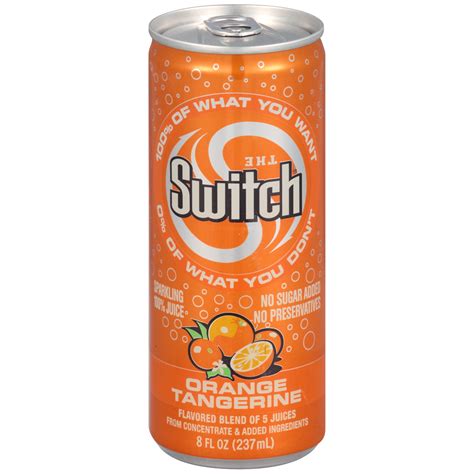 Switch drinks. Our Products. The Switch is Sparkling 100% Juice! It has all the flavor and refreshment you crave, without any mystery ingredients. Go ahead, MAKE THE SWITCH. 