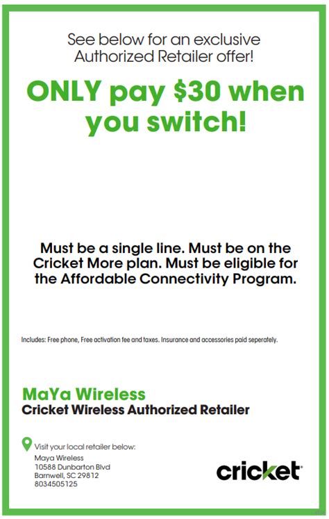 Switch to Cricket and get a... - MaYa Wireless - Barnwell, SC