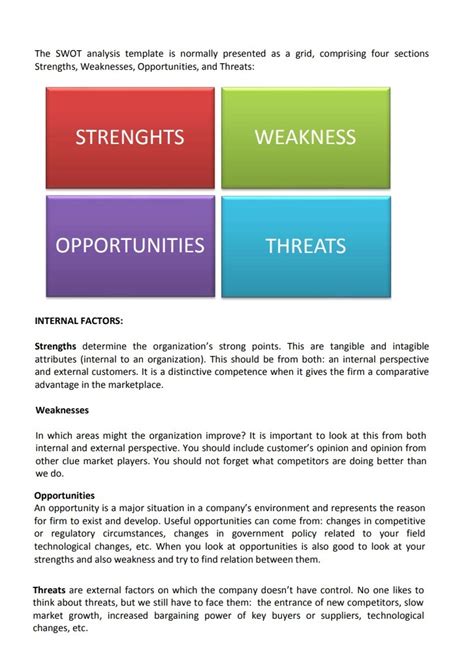 Remember, SWOT analysis is a tool to facilit