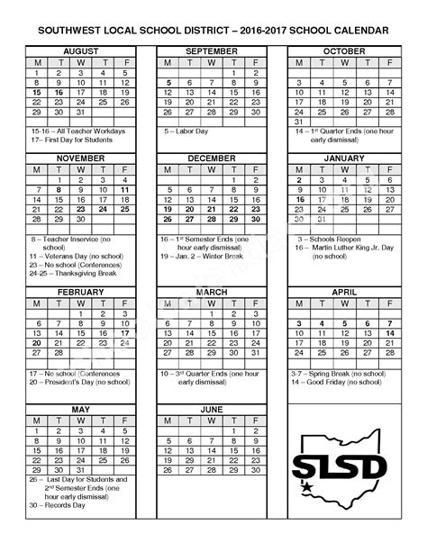 Swsd Calendar