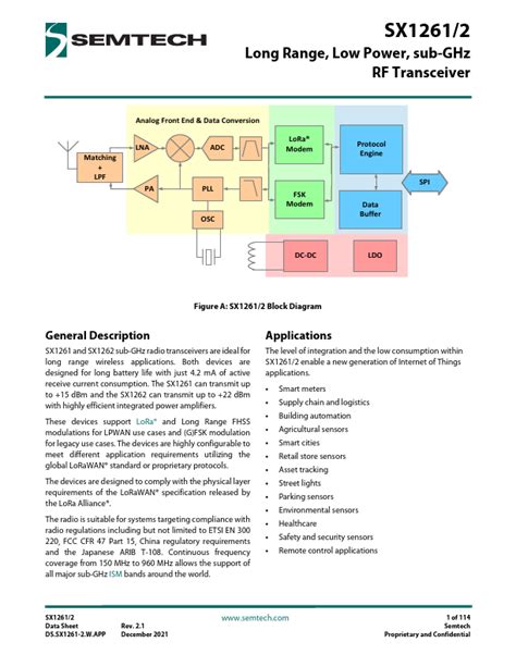 Sx1262 datasheet.  Download the Datasheet, Request a Quote and get pricing for SX1...