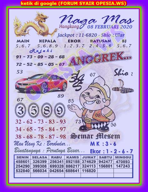 Syair opesia sgp hari ini. Togel hongkong.