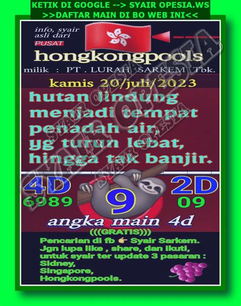 Syair sdy 29 juli 2023. Singapura dan hongkong.