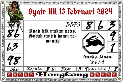 Syair togel hongkong 13 februari 2019. Hasil keluar taiwan hari.