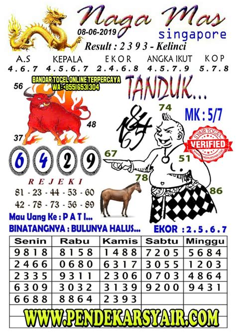 Syair togel singapore 13 juni 2019. Daftar situs agen judi slot.