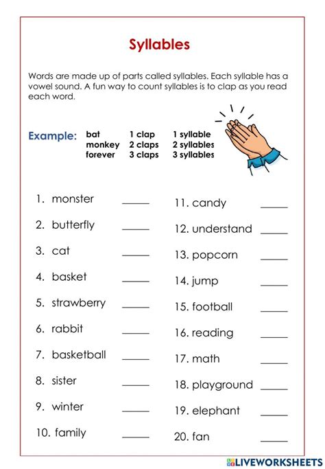 Syllable worksheets 2nd grade.  Refine elementary skills with practice syllables ...