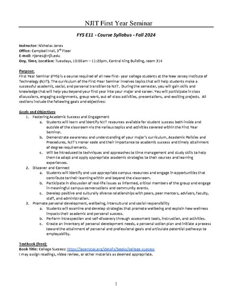 Syllabus njit.  The specialization provides coherent set of courses, ME/Technical Electives -S...