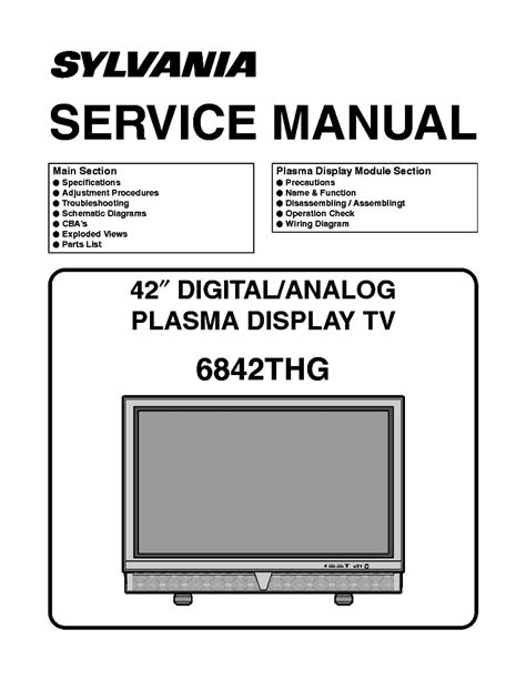 Sylvania 6842thg plasma fernseher service handbuch. - Repair manual for 89 toyota tercel.