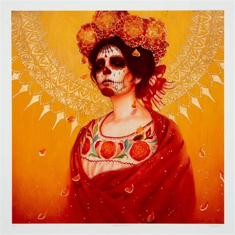 Sylvia Ji "Marigold Catrina" HPM, limited edition art print gig