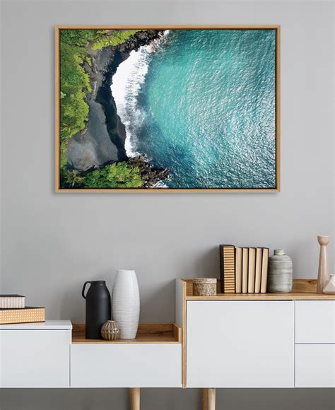 Sylvie Maui Black Sand Beach 1 Framed Canvas Wall Art by …