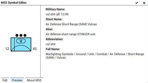 Symbol Editor map.army Documentation