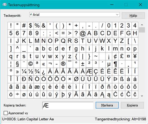 Symboler tangentbord