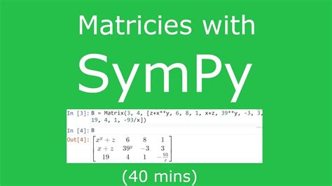 Sympy matrix integration.  Master matrix algebra, eigenvalues, and transformations with t...
