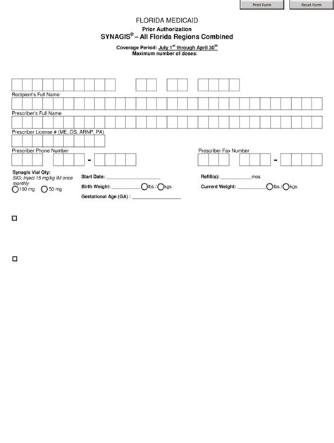 Synagis - All Florida Regions Combined PA Form - Sunshine …