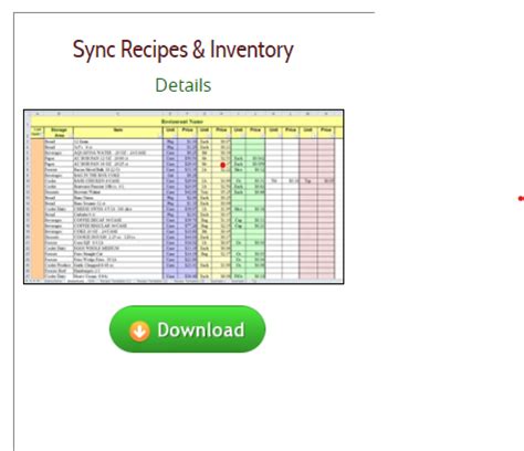 Sync Inventory and Recipes with Excel Chefs Resources Recipe