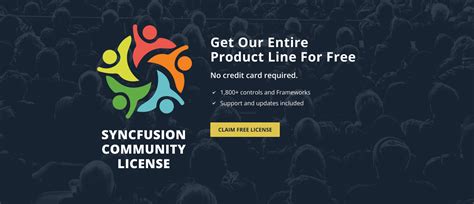 Syncfusion community license without linkedin.  It&rsquo;s our way of helping those without funding...