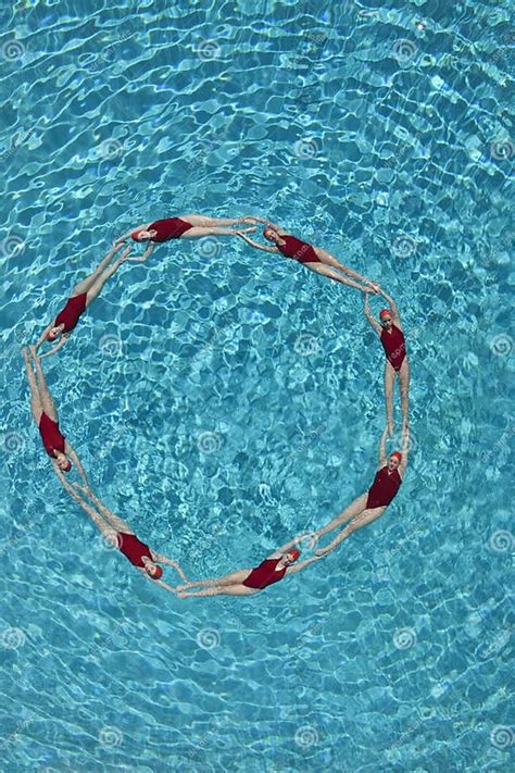 Synchronized Swimmers Forming a Circle Stock Image Image of connection, angle 33916467