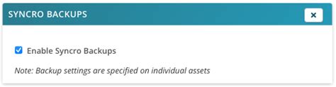 Syncro Backups - Backups - Syncro Support Community