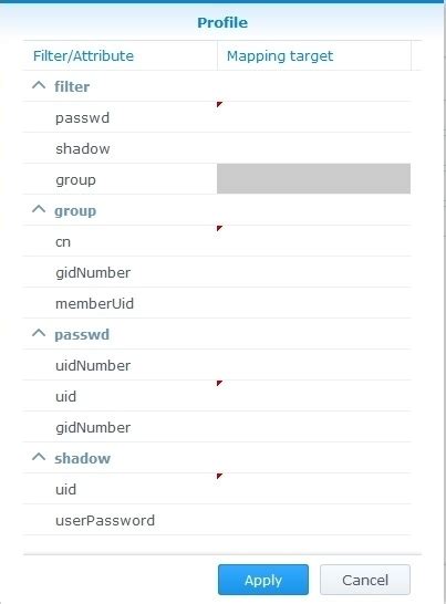 Synology NAS to Windows LDAP Profile settings - Windows Server