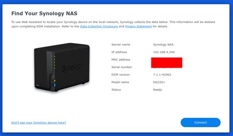 Synology not showing in network.  In this case, you should contact your...