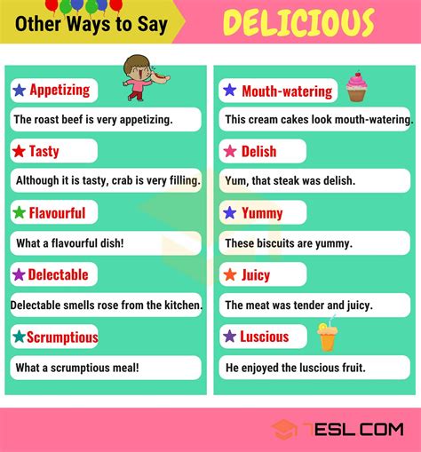 Synonym delicious. Example sentence of synonyms? A synonym is a word that has the same definition as other words. An example of synonyms in a sentence would be, "Maya thought the meal was delicious, scrumptious, and ... 