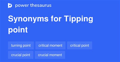 Synonyms For The Word Tipping Poin