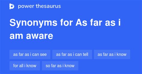 Synonyms for I am aware that - Classic Thesaurus