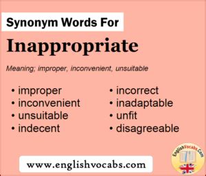 Synonyms for Inappropriately