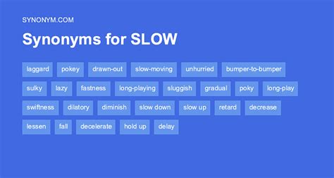 Synonyms for Slowed