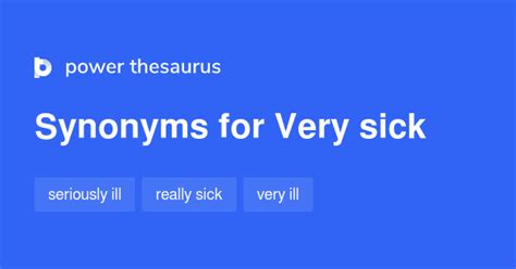 Synonyms for Very sick - 113 Expressions