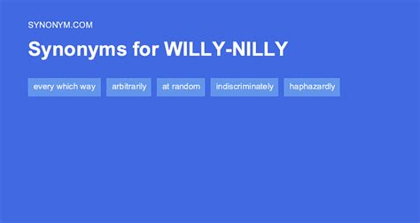 Synonyms for Willy-nilly