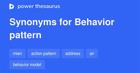 Synonyms for behavior pattern behavior pattern synonyms